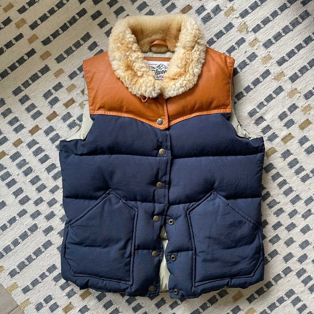 Penfield Trailwear Down & Feather Vest with Shearling Collar